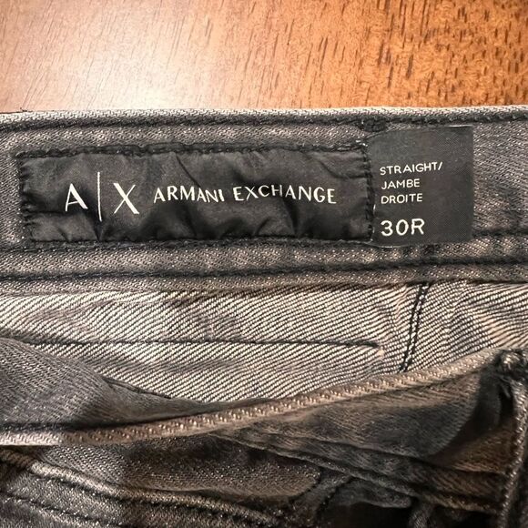 Armani Exchange Gray Wash Stretch Jeans 30x31 Straight Fit Modern Classic Men’s - Picture 12 of 12